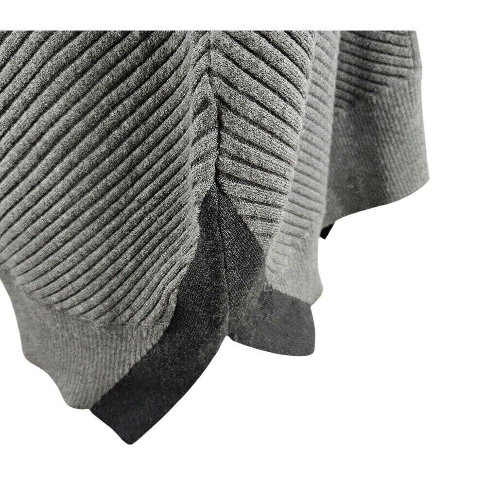 Dex Tunic Hooded Sweater Womens XL Gray Ribbed Batwing Sleeve Oversized Pullover - Picture 6 of 9